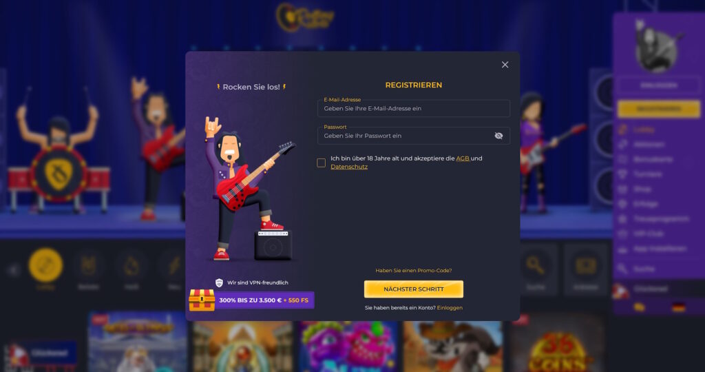 Rolling Slots Anmeldung