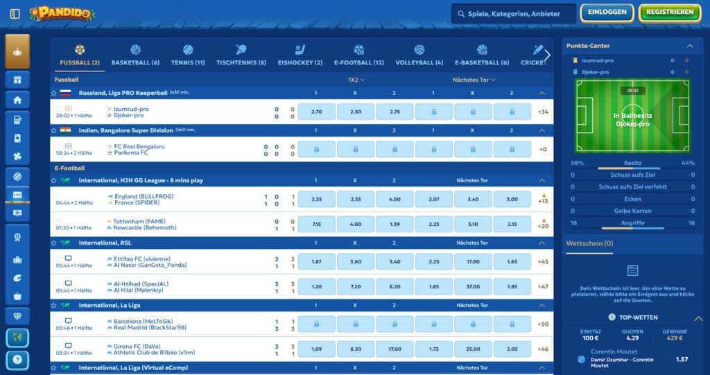 Pandido Live Wetten