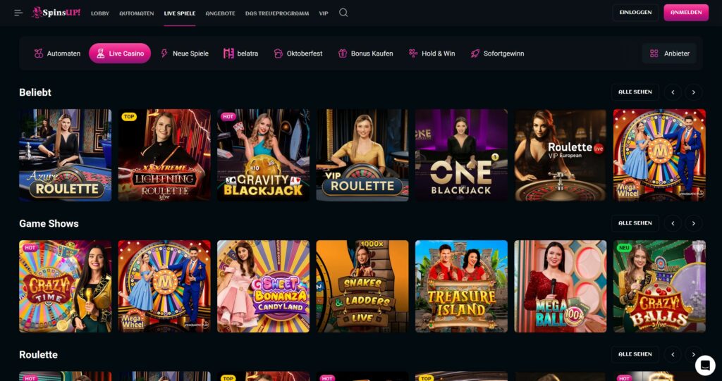 SpinsUp 2 SpinsUp Live Casino