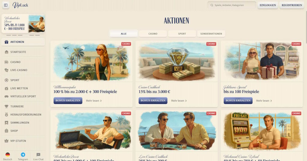 VipLuck 6 VIPLuck Bonusaktionen