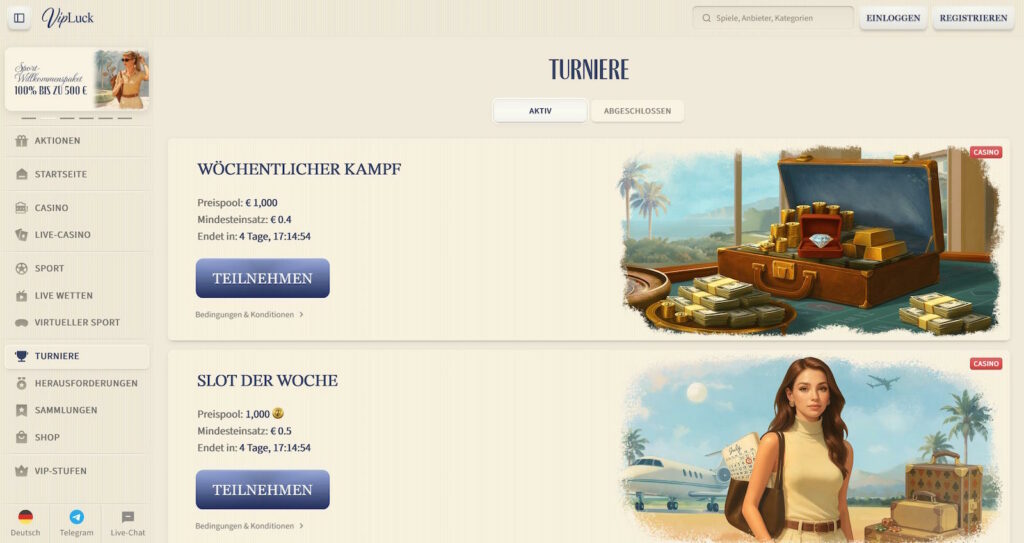 VipLuck 8 VipLuck Casino Turniere