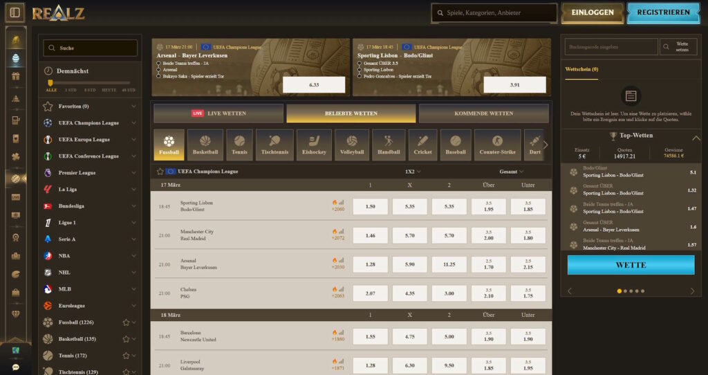 Realz 5 Realz Sportwetten