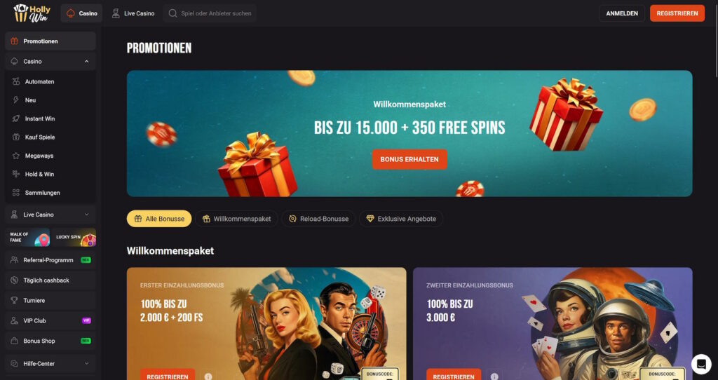 Hollywin 6 Hollywin Casino Bonus