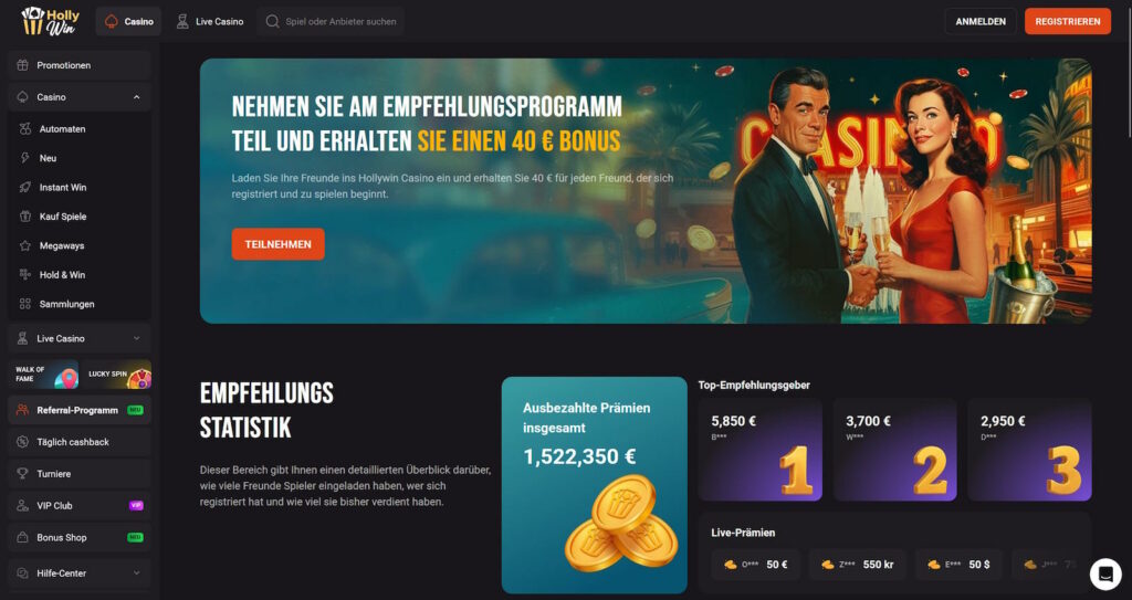Hollywin 8 Hollywin Empfehlungsprogramm